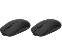 Bluestork - Souris sans Fil Rechargeable - Souris Bluetooth Ultra Fine - sans Fil Clic Silencieux Et Ambidextre, Connexion BT & Nano Récepteur USB - Souris Bluetooth 3200 Dpi - Pc/Mac (Lot de 2)