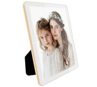 Bluesun Cadre photo doré de 12,7 x 17,8 cm, blanc, peut être vertical et horizontal, passe-partout pour décoration murale et de table (12,7 x 17,8 cm, doré)