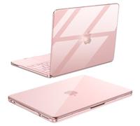 BlueSwan avec Coque MacBook Neo 13 Pouces 2026 (A3404, A18 Pro) Fine Légère | Transparent Anti-rayures Coque Rigide Compatible avec Mac Neo 13", Housse de Protection Cover, Cristal Rose poudré