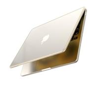 BlueSwan Compatible avec Coque MacBook Air 13 Pouces M4 M3 M2 2025 2024 2022 A3240 A3113 A2681 TPU Cadre Anti-Rupture, Mac Book 13,6 Étui Protection Rigide Housse - (Bord Jaune) Lumière Stellaire Mat