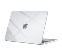 BlueSwan Compatible avec Coque MacBook Air 13 Pouces M4 M3 M2 2025 2024 2022 Mac Book Air 13,6 (A3240 A3113 A2681) Étui Rigide Case, Housse de Protection Anti-Rayures Cover - Transparent Scintillant
