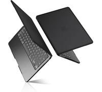 BlueSwan Compatible avec Coque MacBook Air 13 Pouces M5 M4 M3 M2 2026 2025 2024 2022 A3449 A3240 A3113 A2681,TPU Anti-Rupture,Mac Book Air 13,6 Étui de Protection Rigide Housse - (Bord Noir) Noir Mat