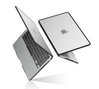 BlueSwan Compatible avec Coque MacBook Air 13 Pouces M5 M4 M3 M2 2026 2025 2024 2022 A3449 A3240 A3113 A2681 TPU Cadre,Mac Book Air 13,6 Étui de Protection Rigide Housse - (Bord Noir) Transparent Mat