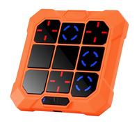 BlueSwan Morpion Électronique 6-en-1 - Tic Tac Toe Game Console de Jeu Portable Rechargeable avec Mode Silencieux , Jouet Interactif pour Enfants (3 Ans+) et Adultes, Orange