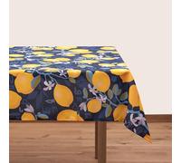 BlueTabla Nappe carrée Citron, Jaune et Vert, sans Repassage, 140 x 140 cm
