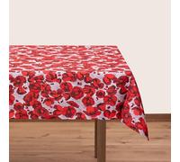 BlueTabla Nappe carrée Coquelicot, Blanc, 140 x 140 cm