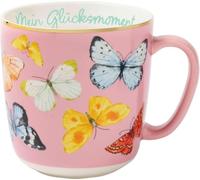 Blütenträume Kaffeebecher « Mein GlücksMoment », 350 ml : Kaffeetasse, Teetasse, Becher aus Porzellan mit Goldakzenten ¿ Hochwertiges Geschenk Freunde Auszeit