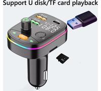 Bluetooth 5.0 FM Wireless Display PD 20W avec charge rapide Usb Car Charger Kit Noir
