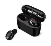 [Bluetooth 5.0] Portable TWS True Wireless Earphone Mini Noise Cancelling Stereo Sport Headphone avec boitier de chargement, Noir