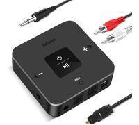 Bluetooth 5.0 Transmitter/Receiver For Tv To Headphones/Wireless Speakers, Aptx Adaptive/Low Latency/Hd Bluetooth (Bti-038 (Optical/Aux/Rca), Black)