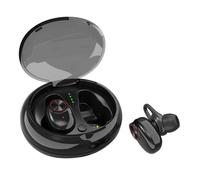 [Bluetooth 5.0] Véritables écouteurs sans fil à réduction de bruit Deep Bass HD 3D Stéréo Surround écouteurs de sport étanches avec micro, Noir