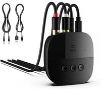 Bluetooth 5.2 Receiver With Nfc 3.5mm Aux/Rca Wireless Bluetooth Audio Adapter Support Usb Tf Card