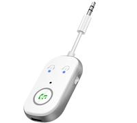 Bluetooth 5.3 Adaptateur Emetteur, 2 en 1 Emetteur Récepteur Prend en Charge 2 Écouteurs, 3,5 mm AUX Jack pour TV, Téléphone Portable, Système Audio de Voiture, Tablette, PC (Blanc)