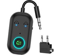 Bluetooth 5.3 Adapter For Airplane 2 In 1 Bluetooth Adapter With Airplane Tv Stereo Splitter For Mp3/Mp4 Headphones, Hifi Speaker, Laptop, Tv