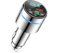 Bluetooth 5.3 FM Transmitter,All Metal Bluetooth Car,PD30W Type C+QC3.0 Fast Car Charger,Bluetooth Car Audio Adapter,Noise Cancellation,Hands-Free Calling,Hi-Fi Music