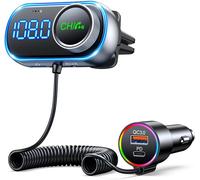 Bluetooth 5.3 Fm Transmitter,[Bass & Hifi Stereo] Bluetooth Car Radio Adapter,Bluetooth Car Cigarette Lighter With Quick Charger Pd36w & Qc3.0,Hands-Free Calling Kit,Aux Support