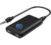 Bluetooth 5.3 Receiver,3.5 Mm Jack Car Adapter,2 In 1 Auxiliary Bluetooth For Car,Suitable For Car,Stereo Systems And Headphones,Hands-Free Calling,Usb Charging