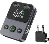 Bluetooth 5.3 Transmitter Receiver, 2 In 1 Bluetooth Auxiliary Adapter With Two Microphones, Hifi Sound, Dual Connection, 10m Range, Auxiliary Audio Adapter For Tv/Pc/Airplane/Speaker