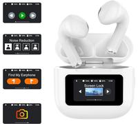 Bluetooth 5.4 Hifi Stereo In-Ear Wireless Earbuds, 28 Hours Playtime, Touch Screen Control, Deep Bass For Iphone/Android/Ios