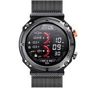 Bluetooth appel smartwatch fréquence cardiaque oxygen ergomètre pas résistant à l’eau C21pro bracelet en acier noir G