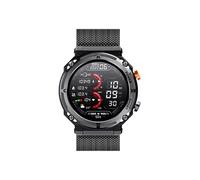 Bluetooth appel smartwatch fréquence cardiaque oxygen ergomètre pas résistant à l'eau C21pro bracelet en acier noir