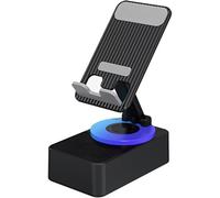 Bluetooth Audio Power Bank Bracket, 3 in 1 Bluetooth Audio Power Phone Holder, Cell Phone Stand with Wireless Bluetooth Speaker, 360° Rotation Mount for Phone Tablet (Black)