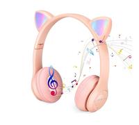 Bluetooth Casque Audio Enfants, Casque sans Fil Bluetooth d'oreille de Chat, Ecouteurs Enfants du Volume Limité 85DB, Casque Audio Enfants pour éCole