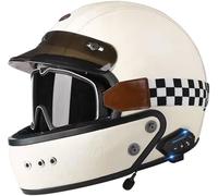 Bluetooth Casque Moto Homme Femme Dot/ECE Casque Moto Modulable Mentonnière Protection Intégrale Scooter Moto Integral Casque Quad, Homologué ECE/Dot, Taille M-XXL 6,XL(61-62cm)