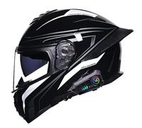 Bluetooth Casque Moto Modulable Anti-buée Visière Casques Scooter Chopper DOTECE Homologué Casques Intégraux Flip-Up Anti-Collision Casque Integral Moto pour Homme Femme K,2XL=63~64cm