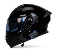 Bluetooth Casque Moto Modulable avec Double Visière Casques Intégraux Flip-Up DOTECE Homologué Scooter Anti-Collision Casques Integral Moto pour Locomotive Homme Femme 6,XL:61-62CM