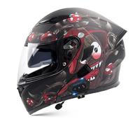 Bluetooth Casque Moto Modulable, Flip-Up Casque avec Anti-Buée Double Visière, ECE Homologué avec Double Haut-Parleur Intégré Microphone, pour Adultes Hommes Femmes Q,2X-Large