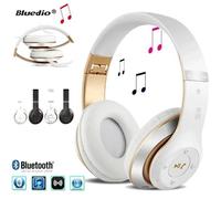 Bluetooth Casque Sans Fil Bluetooth 4.0 Lourde Basse Stéréo Auriculares Pliant avec Micro Soutien TF Carte SD - Or