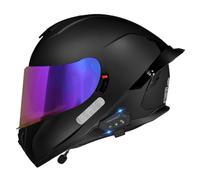 Bluetooth Casques Intégraux Moto Homologué DOTECE Adulte Casque Modulable Moto avec Double Visière Anti-Collision Casque Scooter Casque Integral pour Homme Femme 3,M:57-58CM