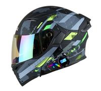 Bluetooth Casques Modulables Moto DOTECE Homologué Casques Intégral Flip-Up Moto Homme Femme avec Double Visière Adulte Casques Intégraux Motocross pour Scooter Locomotive 5,L:59-60CM