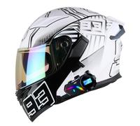 Bluetooth Casques Modulables Moto DOTECE Homologué Casques Intégral Flip-Up Moto Homme Femme avec Double Visière Adulte Casques Intégraux Motocross pour Scooter Locomotive 3,L:59-60CM