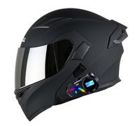 Bluetooth Casques Modulables Moto DOTECE Homologué Casques Intégral Flip-Up Moto Homme Femme avec Double Visière Adulte Casques Intégraux Motocross pour Scooter Locomotive 10,L:59-60CM