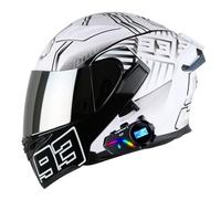 Bluetooth Casques Modulables Moto DOTECE Homologué Casques Intégral Flip-Up Moto Homme Femme avec Double Visière Adulte Casques Intégraux Motocross pour Scooter Locomotive 4,XXL:63-64CM