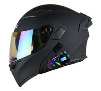Bluetooth Casques Modulables Moto DOTECE Homologué Casques Intégral Flip-Up Moto Homme Femme avec Double Visière Adulte Casques Intégraux Motocross pour Scooter Locomotive 9,L:59-60CM