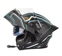 Bluetooth Casques Modulables Moto ECE Homologué Casque Moto Modulable Homme Femme Casque Scooter Casque Intégraux Double Visière Anti-buée
