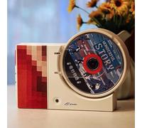 Bluetooth CD Music Record Player, Portable Retro CD Player, Built-in HiFi Speaker, with Remote Control, Support USB/AUX 3.5mm, Wall Mountable & Desktop(A)