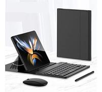 Bluetooth Clavier et souris Set avec S Pen compatible pour Samsung Galaxy Z Fold 4/Z Fold 3 5G Clavier sans fil + Souris + Stylo (Black)