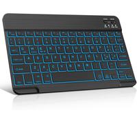 Bluetooth Clavier pour tablette, rétro-éclairé clavier sans fil ultra-fin, clavier mince et léger pour iPad, Android Samsung Tablet, Xiaomi Redmi Pad, Huawei, Lenovo Teblet, noir