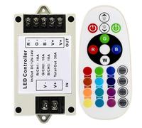 Bluetooth-Compatible LED Controller for RGB/RGBW Strip Lights, 360W, DC12-24V with 24Key IR Remote B