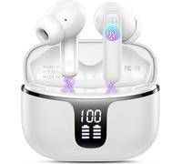 Bluetooth Headphones 2025 Bluetooth 5.3 Stereo Hifi Earphones With 4 Enc Mic, Wireless Headphones In Ear 40H Bluetooth Headset Sport Led Usb-C Touch Control Ip7 Waterproof Earbuds For Android Ios Gre