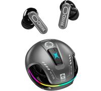 Bluetooth Headphones Active Noise Cancellation 60 Hours Bluetooth Earbuds Noise Cancellation Deep Bass In-Ear Headphones Rgb Light, B5 Grey