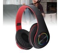 Bluetooth Headset RGB Light Battery Black Red
