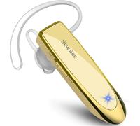 Bluetooth Headset V5.0 Hands-Free With Clear Voice Capture Technology Invisible Kit For Iphone Samsung Huawei Sony Etc (Gold)