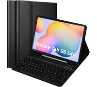 Bluetooth Keyboard Case for Samsung Galaxy Tab S6 Lite 10.4 Inch (2020/2022/2024) ¿ Removable French AZERTY Keyboard, Built-in Stylus Holder and Reinforced Protection, Black