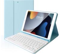 Bluetooth Keyboard for iPad 10.2 9th Gen 2021/8A Gen 2020/7A Gen 2019, iPad Air 3 2019, iPad Pro 10.5 2017, with Protective Case, Italian Layout QWERTY Light Blue