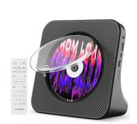 Bluetooth Lecteur CD Radio pour Voiture, Lecteur CD pour Enfants avec Minuterie de Mise en Veille, Housse de Protection, Intégré avec Double Enceinte HiFi, Retro CD Player USB, Noir
